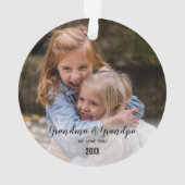 Wir Liebe Sie Oma Opa Niedlich Weihnachten Foto Ornament (Rückseite)