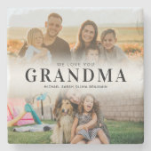 Wir Liebe Sie Oma Personalisiert 2 Foto Steinuntersetzer (Vorderseite)