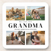 Wir Liebe Sie Oma Personalisiert 4 FotoCollage Getränkeuntersetzer (Vorderseite)