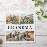 Wir Liebe Sie Oma Personalisiert 4 FotoCollage Glasuntersetzer<br><div class="desc">Sagen wir,  wir haben Sie an Oma mit einem personalisierten Geschenkgutschein-Untersetzer mit 4 Ihrer Lieblings-Fotos und Enkel-Kinder-Namen und . Alle Texte in diesem Design können bearbeitet werden,  sodass Sie Ihre eigene Nachricht oder Ihren eigenen Text hinzufügen können. Erhältlich in verschiedenen Farben,  Stilen und Produkten.</div>