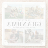 Wir Liebe Sie Oma Personalisiert 4 FotoCollage Glasuntersetzer (Rückseite)