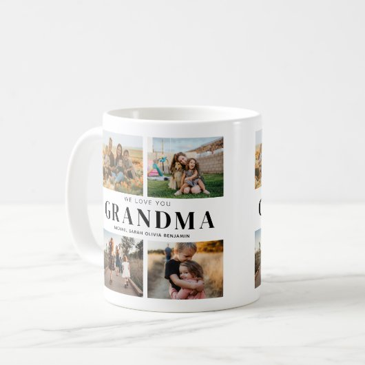 Wir Liebe Sie Oma Personalisiert 4 FotoCollage Kaffeetasse (Vorderseite Links)