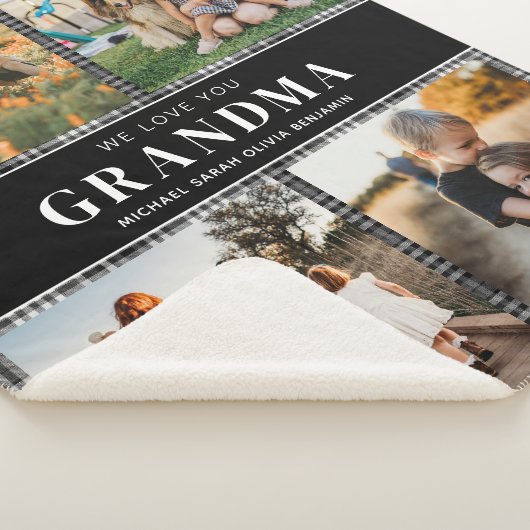 Wir Liebe Sie Oma Personalisiert 4 FotoCollage Sherpadecke (3/4)