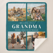 Wir Liebe Sie Oma Personalisiert 4 FotoCollage Sherpadecke (Vorderseite)