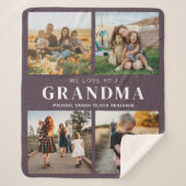 Wir Liebe Sie Oma Personalisiert 4 FotoCollage Sherpadecke (Vorderseite)