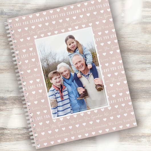 Wir Liebe Sie Oma Pink Hearts Foto Notizblock