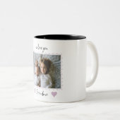 Wir Liebe Sie Oma Rosa Herz Custom Foto Zweifarbige Tasse (VorderseiteRechts)