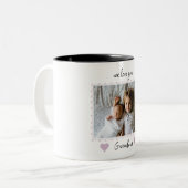 Wir Liebe Sie Oma Rosa Herz Custom Foto Zweifarbige Tasse (Vorderseite Links)