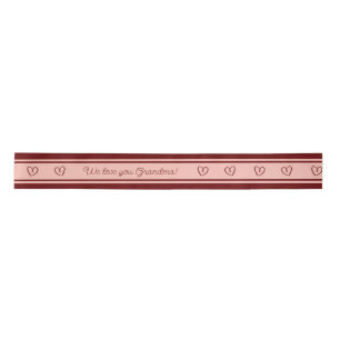 Wir Liebe Sie Oma Rosa und Roter Herztext Satinband