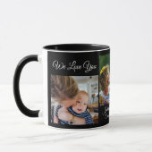 Wir Liebe Sie Oma | Schwarz 5 FotoCollage Tasse (Links)