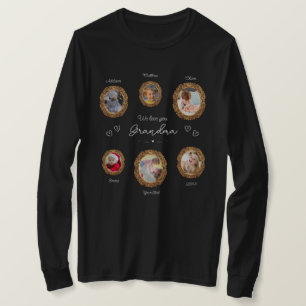 Wir Liebe Sie Oma sechs Foto mit Text und Herz T-Shirt