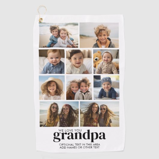 Wir Liebe Sie Opa - 10 FotoCollage - Moderne Golfhandtuch (Vorderseite)