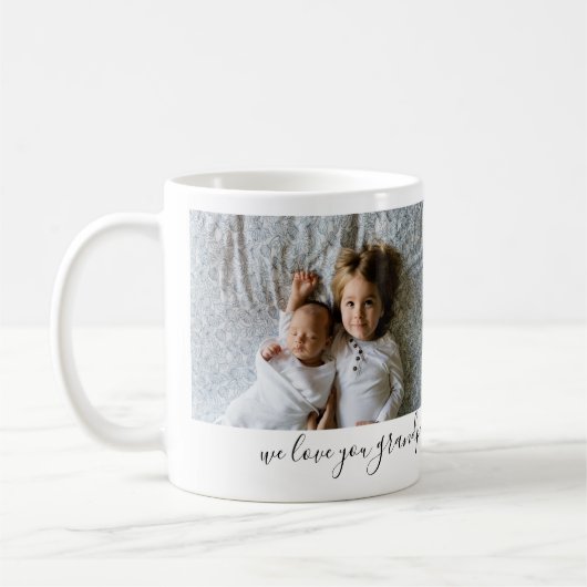 Wir Liebe Sie Opa 2 Foto personalisierte Fehler Kaffeetasse (Links)