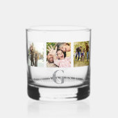 Wir Liebe Sie Opa 3 Foto Personalisiert Monogramm Whiskyglas (Vorderseite)