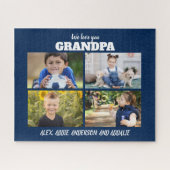 Wir Liebe Sie Opa 4 Foto Navy Blue 16x20 Puzzle (Horizontal)
