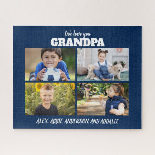 Wir Liebe Sie Opa 4 Foto Navy Blue 16x20 Puzzle