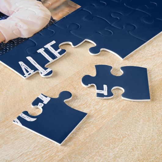 Wir Liebe Sie Opa 4 Foto Navy Blue 16x20 Puzzle (Seite)