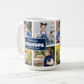 Wir Liebe Sie Opa 4 Foto Navy Blue Coffee Tasse (Vorderseite Links)