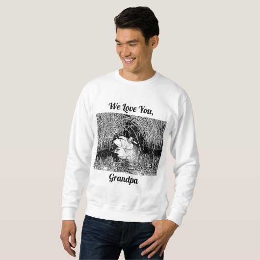 Wir Liebe Sie Opa Black and White Duvers Liebhaber Sweatshirt (Vorne ganz)