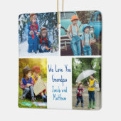 Wir Liebe Sie Opa Custom Niedlich Kids Foto Collag Keramikornament (Links)
