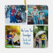 Wir Liebe Sie Opa Custom Niedlich Kids Foto Collag Keramikornament (Vorderseite)