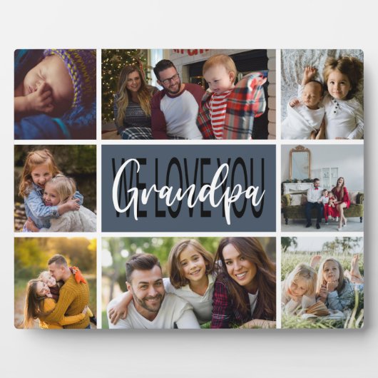 Wir Liebe Sie Opa FotoCollage Fotoplatte (Vorderseite)