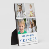 Wir Liebe Sie Opa| FotoCollage| White Blue Fotoplatte (Seite)