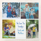Wir Liebe Sie Opa Grandkids FotoCollage Glasuntersetzer (Vorderseite)