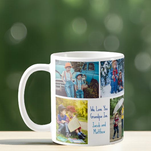 Wir Liebe Sie Opa Grandkids FotoCollage Kaffeetasse