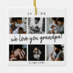 Wir Liebe Sie Opa Modern 6 Foto Großvater Keramikornament<br><div class="desc">Ein einfaches, aber kühn Foto Großvaters Verzierung mit 6 Fotos und wir Liebe Ihnen Großvater bearbeitbaren Text. Schaffen Sie Ihrem Opa (Papa) ein wunderschönes personalisiertes Geschenk, das er für immer schätzen wird. Spezielle personalisierte Enkel Foto Collage Ornament zur Anzeige Ihrer eigenen speziellen Fotos und Erinnerungen Familie. Unser Design verfügt über...</div>