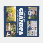 Wir Liebe Sie Opa Navy Blue 4 Foto Kinderfamilie Fleecedecke (Vorderseite (Horizontal))