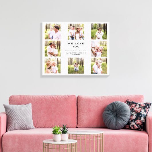 Wir Liebe Sie Opa & Oma Foto Collage Leinwand (Insitu (Wohnzimmer))