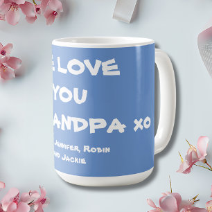 Wir Liebe Sie Opa Personalisiert weiches Blau & We Kaffeetasse
