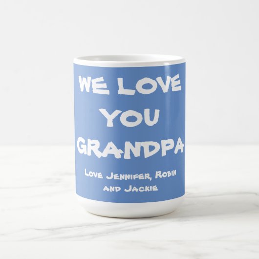 Wir Liebe Sie Opa Personalisiert weiches Blau & We Kaffeetasse (Mittel)