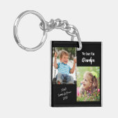 Wir Liebe Sie Opa Personalisierte Fotos Schwarze T Schlüsselanhänger (Vorderseite links)