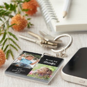 Wir Liebe Sie Opa Personalisierte Fotos Schwarze T Schlüsselanhänger (Vorderseite rechts)