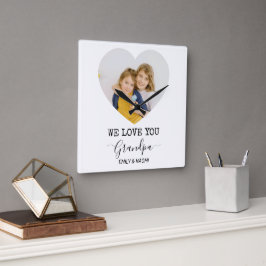 Wir Liebe Sie Opa | Personalisierte Wall-Uhr Quadratische Wanduhr