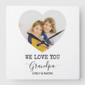 Wir Liebe Sie Opa | Personalisierte Wall-Uhr Quadratische Wanduhr (Vorderseite)
