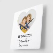 Wir Liebe Sie Opa | Personalisierte Wall-Uhr Quadratische Wanduhr (Winkel)