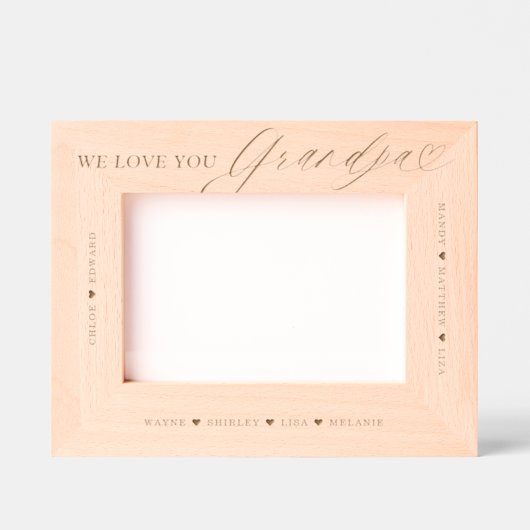 Wir Liebe Sie Opa Script Herzlichen Großmutter Nam Geätzte Rahmen (Vorderseite)
