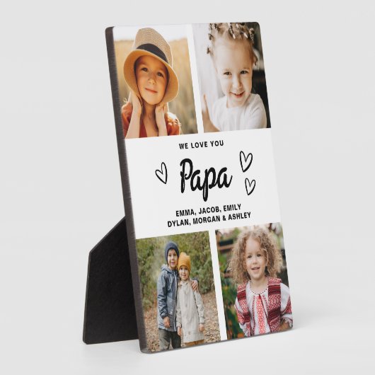 Wir Liebe Sie Papa Familie Moderne FotoCollage Fotoplatte (Seite)