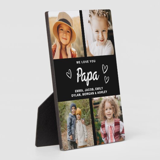 Wir Liebe Sie Papa Familie Moderne FotoCollage Fotoplatte (Seite)