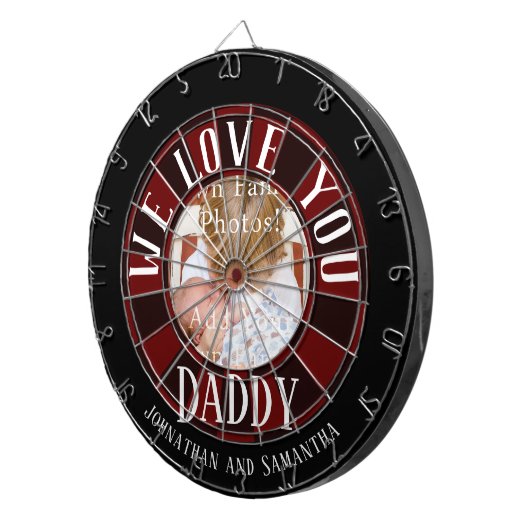 Wir Liebe Sie Papa Foto Dartscheibe (Vorderseite rechts)