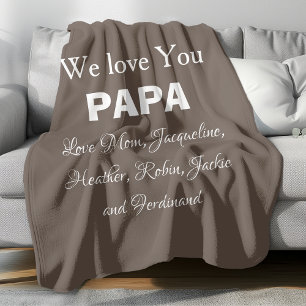 Wir Liebe Sie Papa Geschenkschrift Familiennamen M Fleecedecke