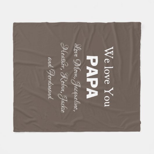 Wir Liebe Sie Papa Geschenkschrift Familiennamen M Fleecedecke (Vorderseite (Horizontal))