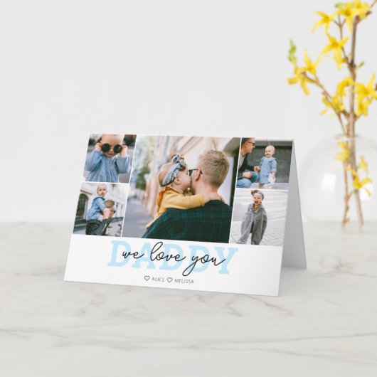 Wir Liebe Sie Papa handgeschriebene Script-Foto-Ka Karte (Gelbe Blume)