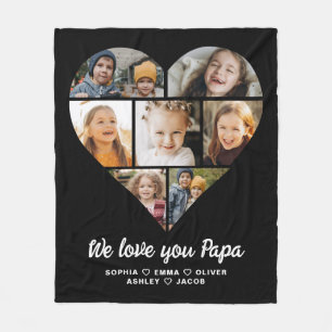 Wir Liebe Sie Papa Heart Instagram Collage Fotos Fleecedecke