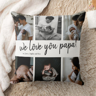 Wir Liebe Sie Papa Modern 6 Foto Collage Vater Kissen