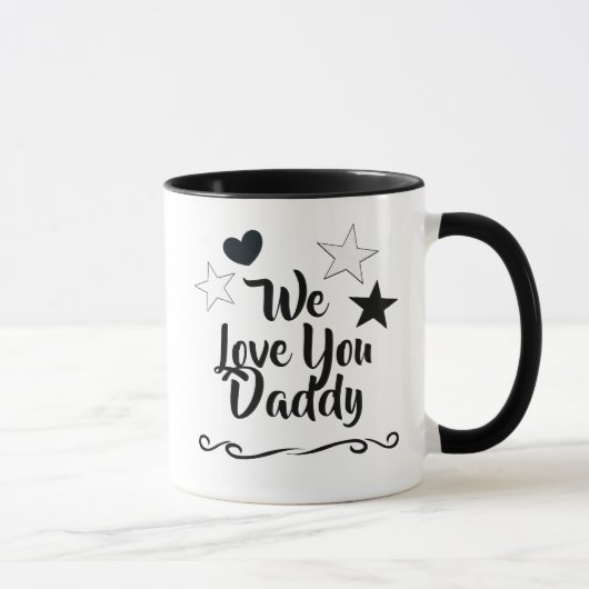 Wir Liebe Sie Papa, Personalisierte Kindernamen Tasse (Rechts)