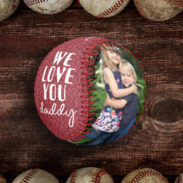 Wir Liebe Sie Papa Red Leather Print 2 Foto Baseball